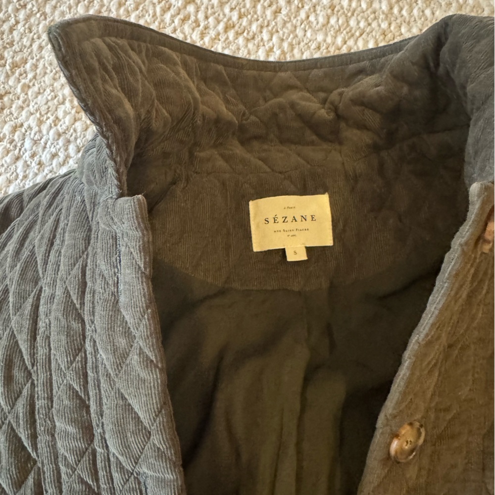 Sezane Quilted Black Jacket - Picture 2 of 3